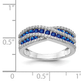 14k White Gold Diamond and Sapphire Fancy Ring